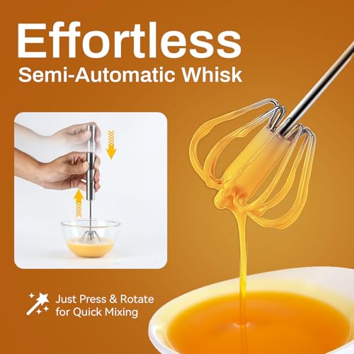 Stainless Steel Hand Push Egg Whisk Mixer for Kitchen Home Cooking
| Hand Push Rotary Stainless Steel Whisk for Egg Mil